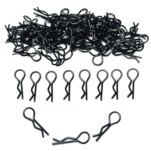 105pcs ZQToday Universal RC Body Clips for All 1/8 1/10 1/12 Scale Traxxas Redcat Axial Arrma HSP HPI Himoto Tamiya RC Car Body Clips(Black)