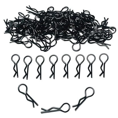 105pcs ZQToday Universal RC Body Clips for All 1/8 1/10 1/12 Scale Traxxas Redcat Axial Arrma HSP HPI Himoto Tamiya RC Car Body Clips(Black)