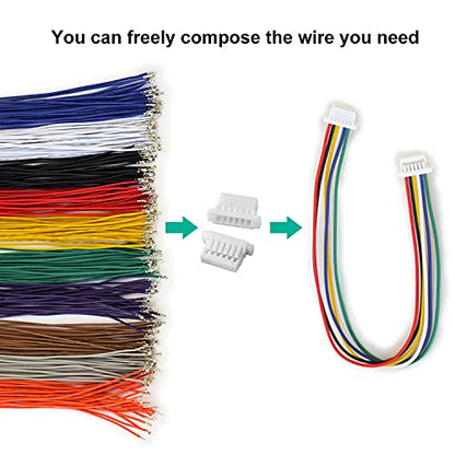 JST Connector Kit 1.0mm Pitch JST-SH 1.0 Micro Connector with Premium 28AWG Pre-Crimped Cables,SH 1.0mm Connector 3/4/5/6/7/8/9/10/12 Pin Housing (SH-Kit) - size: JST-1.0MM-SH
