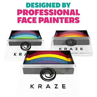 Dome Stroke - Girly Girl Rainbow (25 gm), Professional 1-Stroke Split Cake, Hypoallergenic, Non-Toxic, Water Activated Face & Body Painting Makeup Supplies for Adults - color: Girly Girl Rainbow