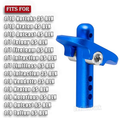 RC Body Post Upgrades Part for 1/7 Felony/Fireteam/Infraction 6S BLX,Limitless,1/10 Kraton/Outcast 4S BLX,1/8 Infraction/Vendetta 3S BLX,Kraton/Notorious/Outcast/Talion 6S BLX,Blue - color: Blue - (Body Post)