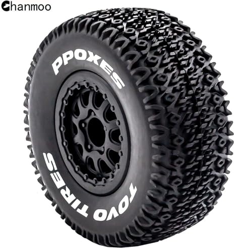 1/10 RC Short Course Truck Wheels and Tires with 12mm Hex 1:10 Scale Off Road Tyres for 1/10 RC Off-Road Car Traxxas TRX4 Slash Arrma Losi Tenacity Vkar 10sc Hpi RC Buggy Car 4PCS (A Tires) - color: A Tires