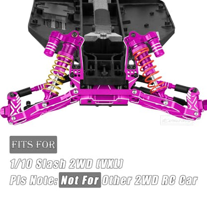 RC Upgrades Part for 1/10 Slash 2WD,Driveshafts,Shock Absorbers &Suspension Arms &Turnbuckles Links&Caster Blocks &Steering Block &Stub Axle Carriers &Shock Towers &Bulkhead,Pink - color: Pink(2wd)