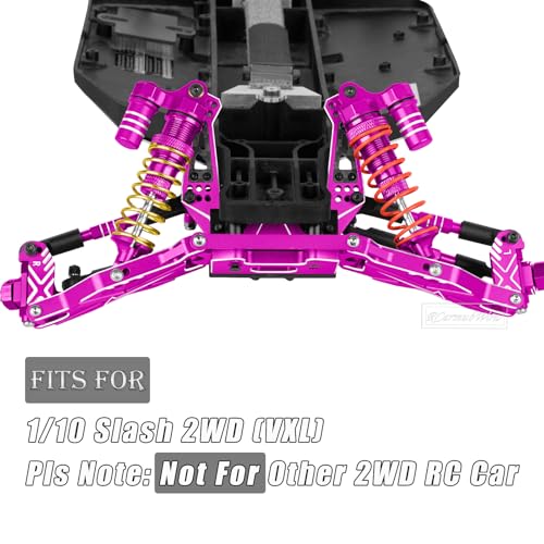 RC Upgrades Part for 1/10 Slash 2WD,Driveshafts,Shock Absorbers &Suspension Arms &Turnbuckles Links&Caster Blocks &Steering Block &Stub Axle Carriers &Shock Towers &Bulkhead,Pink - color: Pink(2wd)
