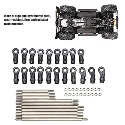 RC Metal Link Tie Rod Pull Rod with End Ball Set Stainless Steel Assembly for 313mm Wheelbase 1/10 RC Car