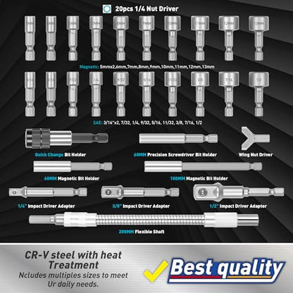 Amartisan 258-Piece Ultimate Screwdriver Bit Set,Chrome Vanadium Steel Driver Bit Set, Security bit set, Includes Bits Holder, Nut Driver, etc (Blue) - style: 258-Piece Ultimate Bit Set (Blue)