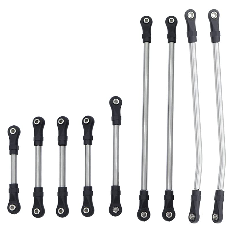 LCG Girder Frame Stainless Steel Linkage Link Rod Rod End For 1/10 RC Crawler Axial SCX10 II III TRX4 Capra 1.9 LCG Rails Chassis Kit (for SCX10 III) - color: For Scx10 III