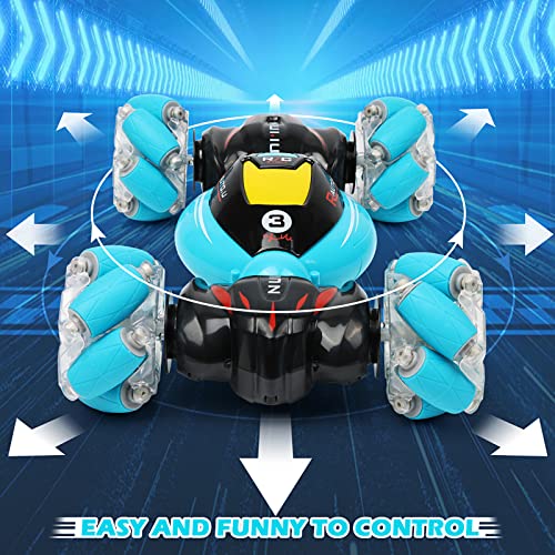 DDAI Gesture Sensing RC Stunt Car, 2.4GHz 4WD Hand Controlled & Remote Control Transforming Vehicle with 360° Flips, Birthday Toy Gifts for Boys Ages 6-12