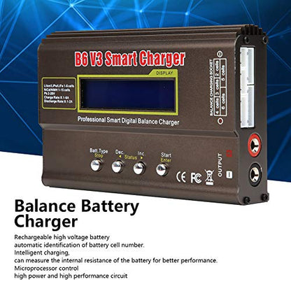 RC Battery Charger B6 V3 80W AC DC Balance Charger with LCD Display 11.0-18.0V for NiMH