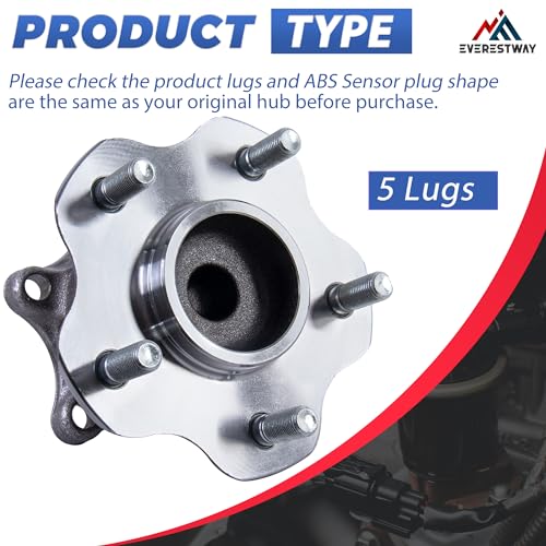 512388 FWD Models Only Rear Wheel Bearing Hub Assembly ABS 5 Lugs 2 PCS | Only for FWD & 4-Wheel ABS, Fits 2007-2018 Nissan Altima, 2013-2016 Pathfinder, Rear Wheel Hub Bearing with ABS Sensor - size: 512388/2PCS