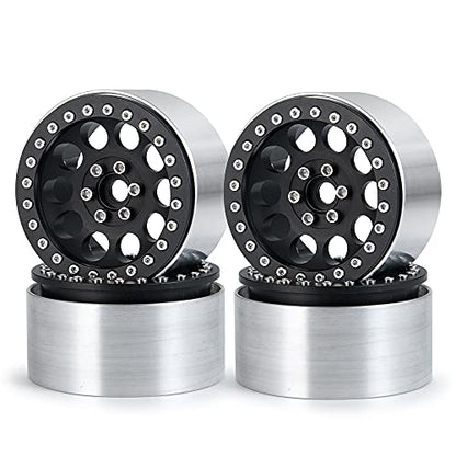 Benedict Harry 2.2" Beadlock Wheels Rim 35mm for 1/10 RC Axial SCX10 Wraith 90048 90018 RR10 TRX4 Crawler car (Black) - color: Black