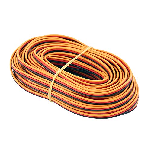 32ft 10m 3-Way Servo Cable 22awg 60 cores Flat Wire for JR Hitec Futaba(BDHI-41)