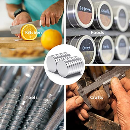 Strong Neodymium Magnets - Rare Earth, Heavy Duty, Round, Small, 0.79 x 0.12 Inch, 16 PCS - color: Silver, size: 0.79inch 16PCS