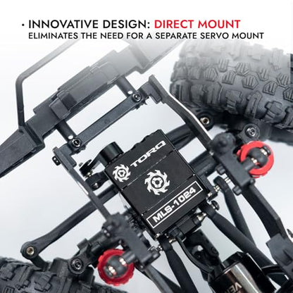 Helidirect TORQ Direct Mount Servo High Torque Servo for FURITEK FX118, CR18P 2024, HobbyPlus ARKTOS 6x6, HPI Venture 18 - Remote Control Car, RC Car, 1/18 RC Crawler Electronics (with Servo Horn)