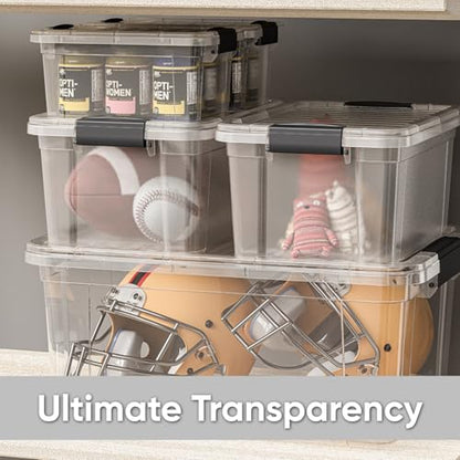 Superio Clear Storage Bins with Lids, Stackable Storage Box with Latches and Handles, Extra Small, 4 Pack 2 Quart - size: 2.3 Quarts, style: 4 Pack