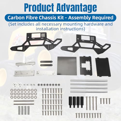 for Tamiya Lunchbox 3mm Carbon Chassis Kit Performance RC Upgrade | Upgrade RC truck for lightweight 3mm carbon chassis kit featuring adjustable geometry precision steering alloy components.