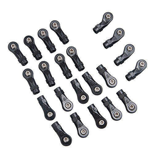 22Pcs Aluminum Metal & Plastic Rod Ends Set for 1/10 RC Crawler TRX4