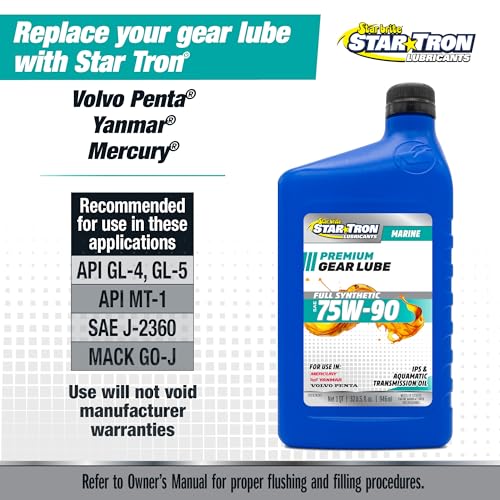 STAR BRITE Synthetic 75W90 Gear LUBE, Marine-Grade, API GL-5 Certified - size: 32 Oz Quart, style: 75W-90 Synthetic