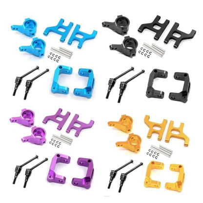 Front Lower Suspension Arm Hub Carrier Base C/Steering Cup/Metal Drive Shaft for 1/10 Tamiya CC01 TA02 TA03 4WD Buggy RC Car OP(Drive Shaft Black) - color: Drive Shaft Black