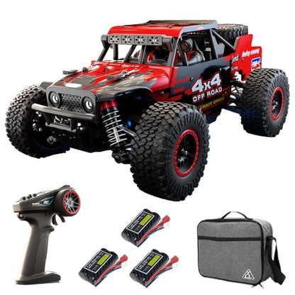 SG202 MAX Remote Controlled Car for Adults 55 km/h with Carry Bag, 1:20 4WD Off Road Race Buggy, Brushless Motor, RC High Speed Offroad Drift Racing Car, 3 Batteries (Red) - color: 37mph, 1/20, Sg202max