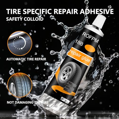 Tire Repair Rubber Cement Kit 100ml, Tire Sidewall Repair Glue Black | Automotive Tire Repair Adhesive Kit for Car, Trunk, Jeep, Rc, Bike, Motorcycle, Bicycle