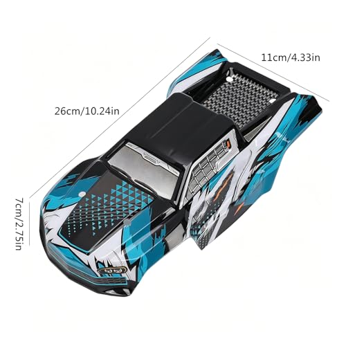 Aramox RC Car Truck Body Shell, RC Car Cover Graffiti Design PC Aerodynamic Shell with Installation Pins for 1/16 4W D High Speed SCY16101 16102 PRO (Blue) - color: Blue