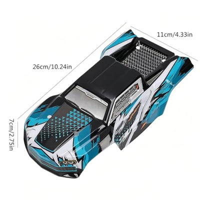 Aramox RC Car Truck Body Shell, RC Car Cover Graffiti Design PC Aerodynamic Shell with Installation Pins for 1/16 4W D High Speed SCY16101 16102 PRO (Blue) - color: Blue