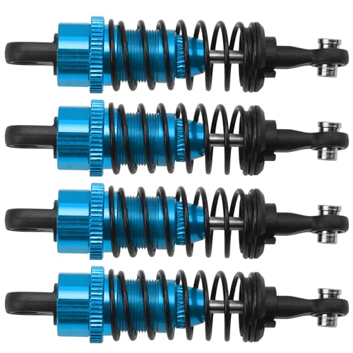 Aluminum Steering Knuckles Kit Swing Arm A-Arms & Shock Absorbers Compatible with Wltoys 1/18 A949 A959 A969 A979 K929 RC Car (Blue) - color: Blue