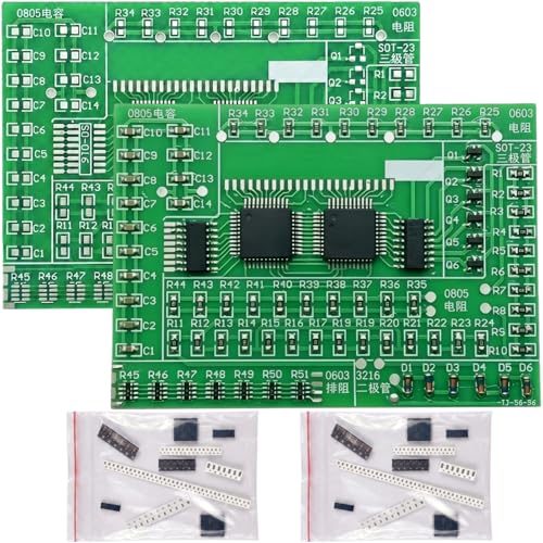[2 Pack] SMD Soldering Practice Kit, SMT Components Solder Training Kits for Electronics, PCB Board Soldering Practice for Beginners and Adults, DIY Electronic Project