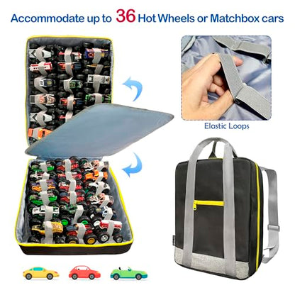 Monster Trucks Storage Backpack,Versatile Backpack and Carrying Case with Front Compartment and 2 Storage Pages for 36 Monster Trucks - Ultimate Monster Trucks Holder, Organizer