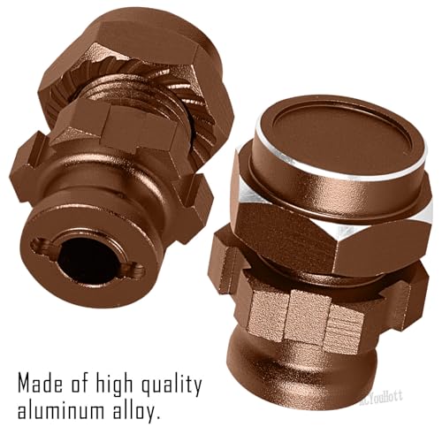 RC Upgrades Part Aluminum 17mm/12mm Wheel Hex/Nuts/Wheel Wrench for 1/8 Jato 4X4,1/10 Rustler/Slash/Stampede/Hoss 4X4 4WD VXL,Hex Hub Adapters Hops Up,Bronze(#9069#9086) - color: Bronze-(for 1/10）