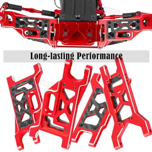 A Arms Upgrades Part for 1/10 Slash 2WD,Slash 2WD VXL,Alloy Aluminum Front Rear RC Suspension Arms,4PCS,Red - size: Red(only arms)