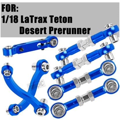 RC Aluminum Metal Turnbuckle Camber Links Toe Links with Rod Ends Steering Linkage Set Upgrade Parts for 1/18 LaTrax Teton,Desert Prerunner.Navy Blue(Replace 7636) - color: Blue(7pcs)