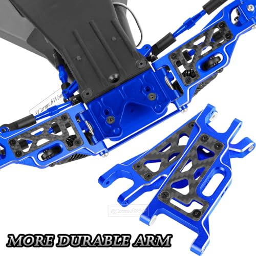 RC Upgrades Part for 1/10 Slash 2WD,Slash 2WD VXL,Alloy Aluminum Front Rear Suspension Arms,Front Steering Block,Rear Stub Axle Carriers,Left Right Caster Blocks,Navy Blue - size: Navy Blue(caster block set&arms)