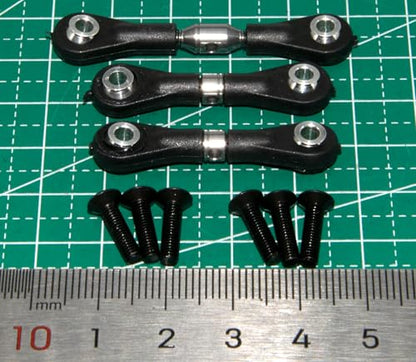 Steering Rod Tie Links Compatible with Tamiya TT02 TT02T Turnbuckles Upgrade RC Crawler Car Aluminum Alloy Linkage Part(Titanium) - color: Titanium