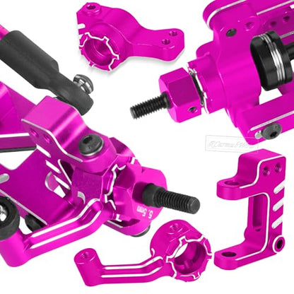 RC Upgrades Part for 1/10 ECX 2WD Series RC Car,Alloy Adjustable Turnbuckles Camber Links,Suspension Arms,Left Right Caster Blocks,Front Steering Block,Rear Stub Axle Carriers,Pink - color: Pink(1set)
