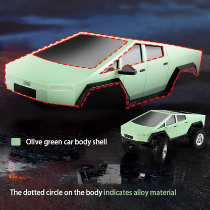 1/18 RC Pickup Hard Body Shell with Front & Rear Bumpers, Upgrade for TRX4M Bronco Defender (Olive Green) - color: Olive Green