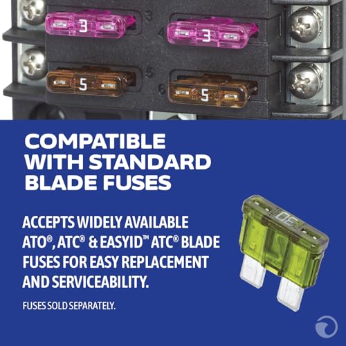 Blue Sea Systems ST Blade Fuse Block 6 Circuit with Cover, 100 Amps, 5028 - color: With cover, style: 6 Circuit