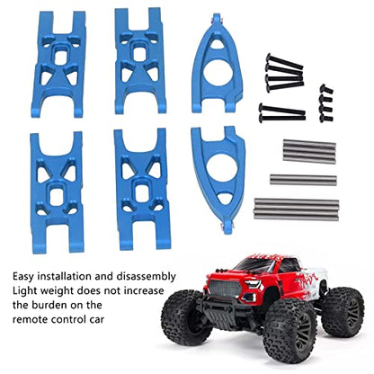 1 10 RC Front and Rear Suspension Arm Set Aluminum Alloy Upgrade Accessories for 1 10 Remote Control Car High Strength Metal Suspension Arms with Stable Performance (Blue) - color: Blue