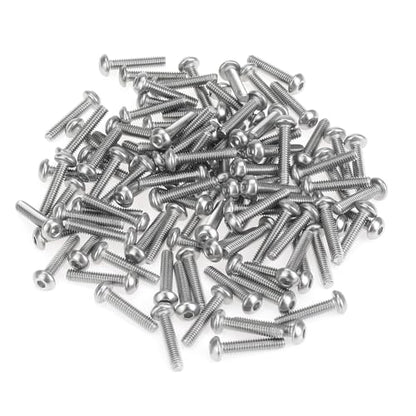 105 Pieces M2.5 x 12mm Button Head Socket Cap Screws, Thread Pitch 0.45mm, Sutemribor M2.5 Screws, 304 Stainless Steel, Fully Threaded, Silver - size: M2.5 x 12mm, style: Button Head