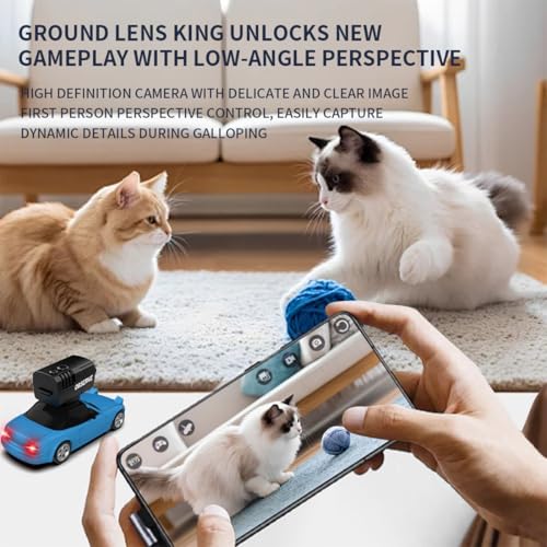 Mini 4WD RC Drift Car with Camera, Full Proportional High Speed Remote Control Vehicle, APP Controlled RC Racing Car with Gyroscope Drift System, LED Lights, Rechargeable Battery - color: Silver