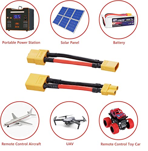 4pack XT60 to XT30 Adapter 50mm14AWG xt30 to xt60 Adapter | XT60 Male to XT30 Female Adapter Male XT30 to Female XT60 Adapter for Lithium Battery Micro FPV Drone FPV - size: XT60-XT30