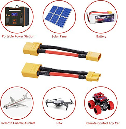 4pack XT60 to XT30 Adapter 50mm14AWG xt30 to xt60 Adapter | XT60 Male to XT30 Female Adapter Male XT30 to Female XT60 Adapter for Lithium Battery Micro FPV Drone FPV - size: XT60-XT30