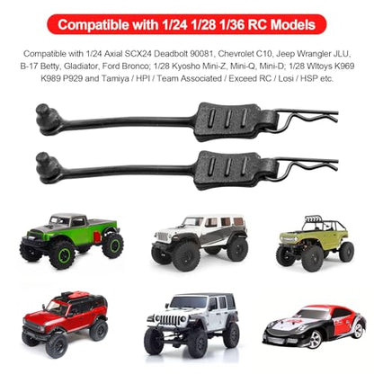 10PCS AllinRC RC Body Clips with Pull Tabs & 2.5mm Body Reamer Universal 1/24 1/28 1/36 Scale RC Clips Upgrades for Axial SCX24 Deadbolt C10 Gladiator Kyosho Mini-Z Wltoys K969 K989 (0.7mm Rod) - size: 0.7mm Rod