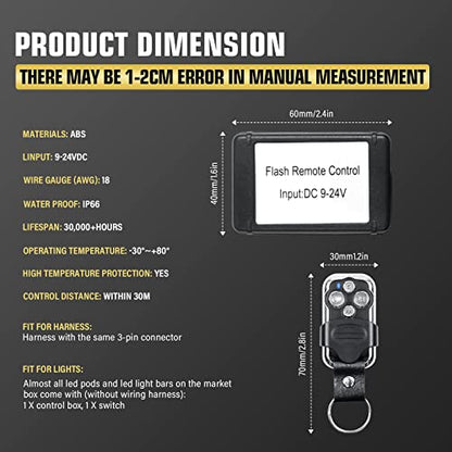 Willpower 32 inch Curved LED Light Bar with Remote Controller Wiring Harness,405W Triple Row Spot Flood Combo Beam,Strobe Flash Work Light Driving Lights,Waterproof Remote Controller On/Off Switch - size: 32 inch+ Remote wiring kit