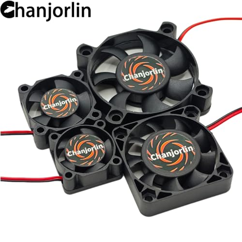 2Pack RC Car Motor Cooling Fan 25mm 30mm 40mm 50mm High Speed Heatsink 28000RPM ESC Fans for 1/8 1/7 1/10 1/12 Scale Truck Off Road Crawler Car Boat 540 550 Brushless Brushed Motors (50mm)