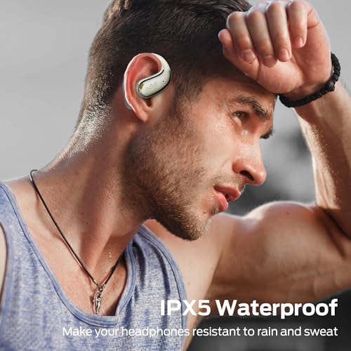 Monster Open Ear AC360, Bluetooth 6.0 Headphones with24H Playtime, IPX5 Waterproof, Touch Control, Wireless Rotary Earphone with Lanyard, Lightweight Comfort Fit for Sports/Running/Gym