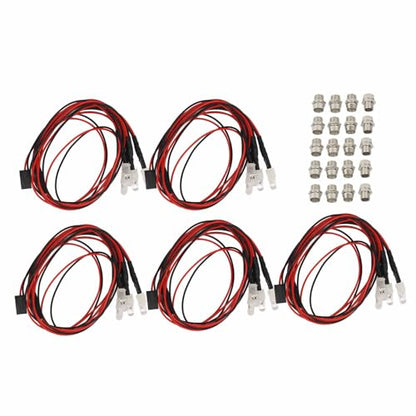 RC Car Lights Kit Premium Silicone Wire LED Lights for Traxxas Hsp Redcat Tamiya Axial 7.4V 5mm 2 Blue 2 Green 5PCS