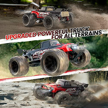 DEERC 9500E 1:16 Scale All Terrain RC Car, 4x4 High Speed 40 KPH RC Truck | 2.4Ghz Remote Control Truck with 2 Batteries, Off-Road Monster Truck for Adults Kids