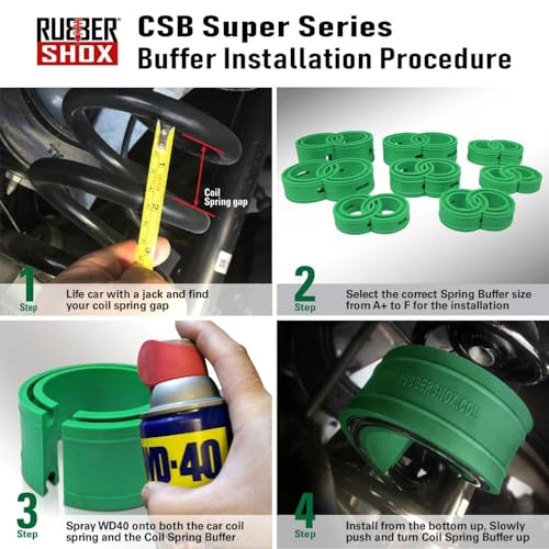RubberShox CSB Super, Size E, Coil Spring Buffer/Spacer | 70A hardness, universal fitment - color: CSB Super, size: E